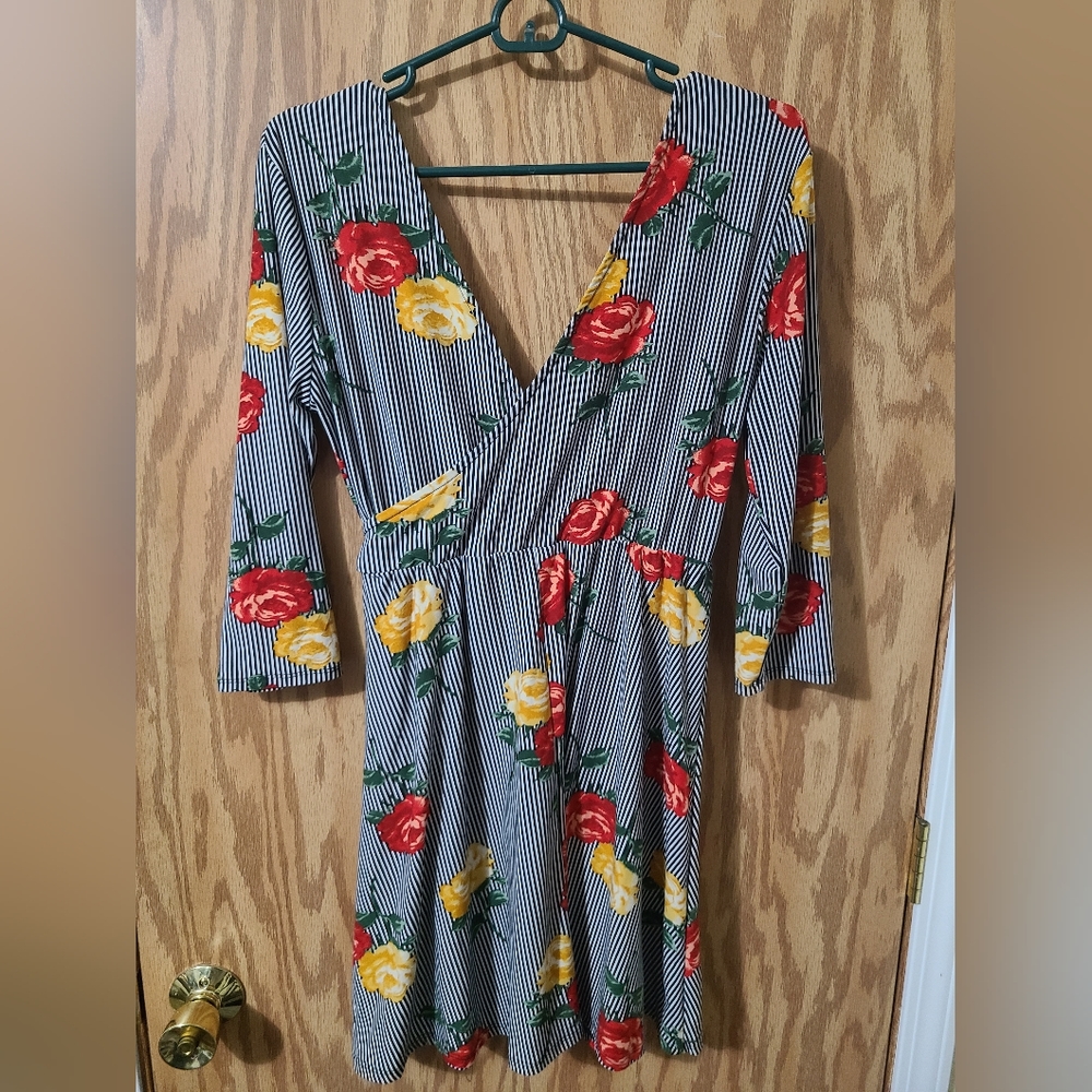 Womens xl stripped floral dress